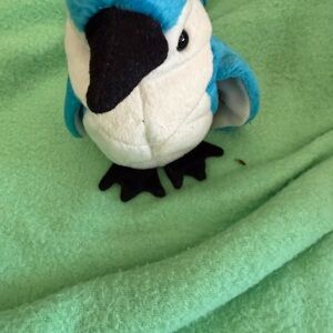 Ty Rocket Blue and White Plush Bird